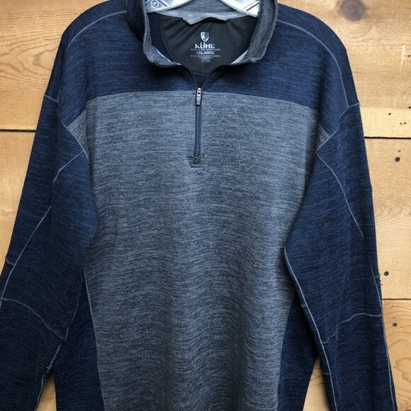 KUHL Ryzer 1/4 Zip Long Sleeve Pullover Mens Size 2XL Midnight Outdoors Hiking - Picture 3 of 10